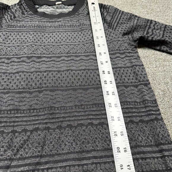 Lululemon Rest Less Pullover Gray Fair Isle Gray Heathered Black Est Size 4 - Picture 4 of 5